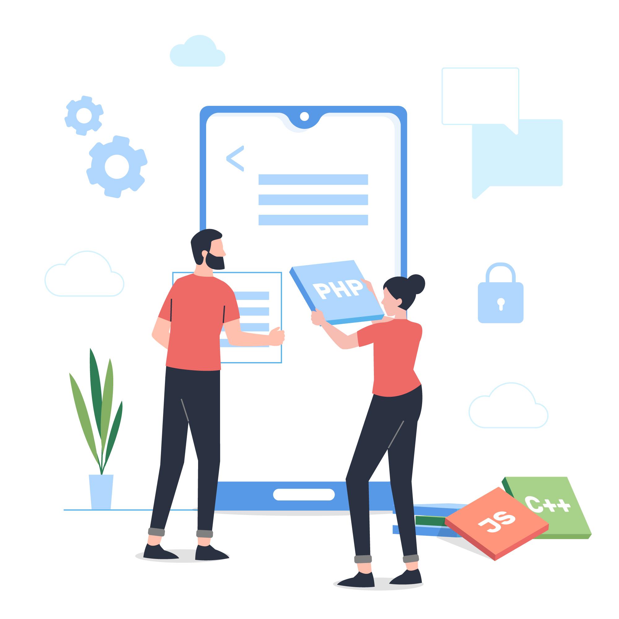 Mobile app development illustration
